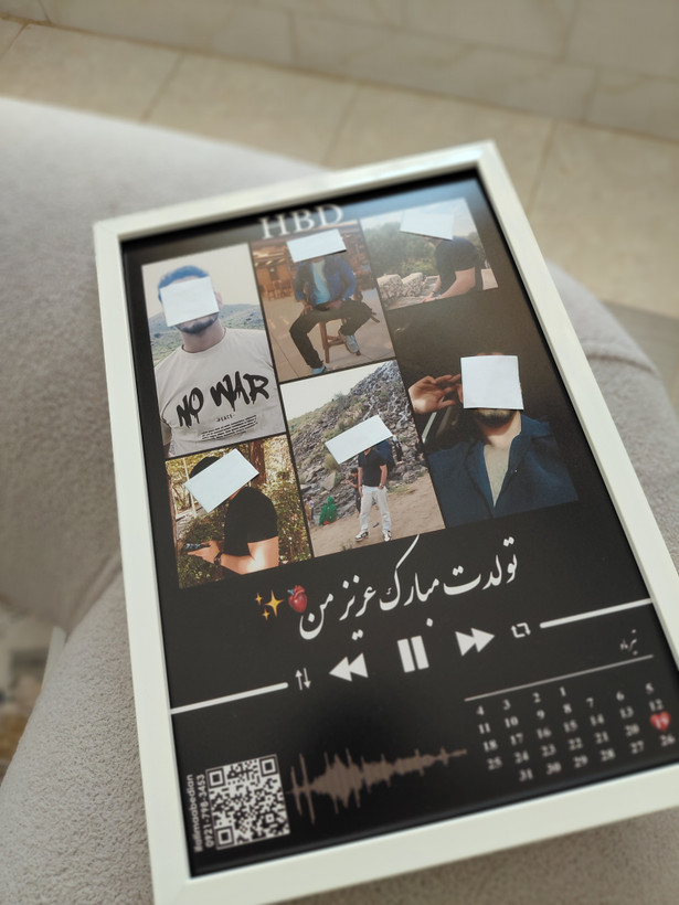 تابلو موزیکال طرح تولد کلاژ شش عکس | سایز ۱۰*۱۵ تا ۲۰*۳۰ | کادوی خاص تولد ولنتاین سالگرد | ارسال سریع